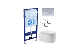 SET AQUATEK МИЯ 4в1 (рама AQUATEK Standard INS-0000012+ кркпеж KKI-0000002+клавиша KDI-0000019+унитаз МИЯ AQ2004-00 с тонким сиденьем soft-close SET AQUATEK МИЯ-019 4в1