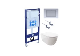 SET AQUATEK ПОЛАРИС (рама AQUATEK Standard INS-0000012+унитаз ПОЛАРИС AQ0700-00 с тонким сиденьем soft-close+ крепеж KKI-0000002 +панель KDI-0000011) SET AQUATEK ПОЛАРИС-011 4в1