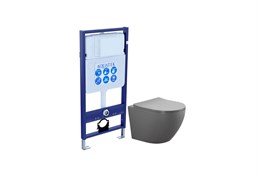 SET AQUATEK ЕВРОПА-MG (рама AQUATEK Standard INS-0000012(без клавиши и крепежа)+унитаз ЕВРОПА AQ1901-MG с тонким сиденьем soft-close) SET AQUATEK ЕВРОПА-MG
