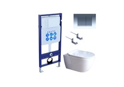 SET AQUATEK ПОЛАРИС (рама AQUATEK Standard INS-0000012+унитаз ПОЛАРИС AQ0700-01 с тонким сиденьем soft-close+ крепеж KKI-0000002 +панель KDI-0000010) SET AQUATEK ПОЛАРИС-01-010 4в1