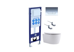 Set AQUATEK ЕВРОПА New-016 4в1 (рама AQUATEK INS-0000017+крепление KKI-0000002 +кнопка KDI-0000016 + унитаз AQ1106L-00+тонкое сиденье с механиз) Set AQUATEK ЕВРОПА New-016 4в1