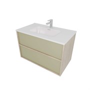 AQUATEK Комплект мебели: Тумба ЛИБРА с раковиной 80см, 2 ящика с системой push-to-open, корпус дерево,цвет фасадов шалфей зеленый AQ66080-DO-GS