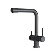 AM.PM Func Смеситель для кухни с L-изливом с каналом для питьевой воды, черный F8F05722
