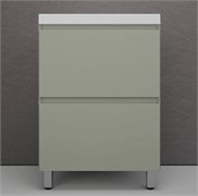 STYLE LINE Тумба напольная "Манхэттен 60" ЭМАЛЬ под ASTI 60 2 ящика PLUS олива ЛС-00002379