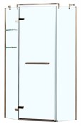 AZARIO Душевое ограждение распашное MONTREAL 1000х1000х2000 L, со стеклянной полкой, без поддона, прозрачное стекло 8 мм,цвет профиля золото глянцевое (AZ-NWG3231 1000 L GOLD) AZ-NWG3231 1000 L GOLD