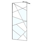 AZARIO Душевая перегородка Walk-in 1000x1950 в рамке, графический принт, толщина стекла 8 мм, профиль графит матовый (AZ-271-100-MGR-CGP) AZ-271-100-MGR-CGP