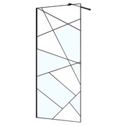 AZARIO Душевая перегородка Walk-in 1200x1950 в рамке, графический принт, толщина стекла 8 мм, профиль черный матовый (AZ-271-120-MB-CGP) AZ-271-120-MB-CGP