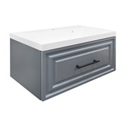AZARIO Комплект Тумба LAURA 70/1 700х450х455 подвесная, с раковиной CLASSIK 70, серый матовый, фурнитура черная (CS00104008) CS00104008