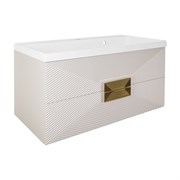 AZARIO Комплект ZENA Тумба 80/2 800х450х585 подвесная, с раковиной CLASSIK 80, кашемир, ручка золото (CS00097029) CS00097029