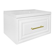 AZARIO Комплект Тумба LAURA 70/1 700х450х455 подвесная, с раковиной CLASSIK 70, белый глянцевый, фурнитура золото (CS00104006) CS00104006