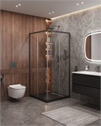 CEZARES Molveno Душевой уголок квадратный размер 100x100 см двери раздвижные профиль - оружейная сталь / стекло - прозрачное MOLVENO-A-2-100-C-GM-IV