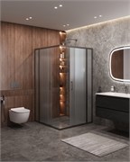 CEZARES Molveno Душевой уголок квадратный размер 120x120 см двери раздвижные профиль - оружейная сталь / стекло - прозрачное MOLVENO-A-22-90+30-C-GM-IV