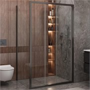 CEZARES Molveno Душевой уголок прямоугольный размер 120x90 см двери раздвижные профиль - оружейная сталь / стекло - прозрачное MOLVENO-AHF-31-120/90-C-GM-IV