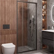 CEZARES Molveno Душевая дверь в нишу раздвижная ширина 90 см профиль - оружейная сталь / стекло - прозрачное MOLVENO-BF-3-90-C-GM-IV