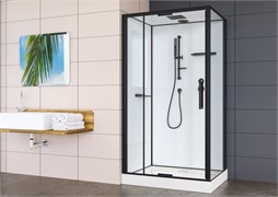 ESBANO Raspa Душевая кабина прямоугольная размер 110x90 см профиль - черный матовый / стекло - прозрачное ESKBRSP119