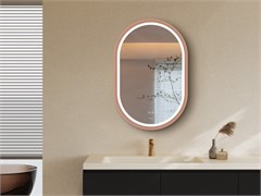 ESBANO Зеркало с подсветкой овальное (ШxВ) 60x90 см, цвет золото розовое ESMR3310HVDG