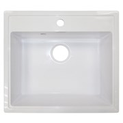 AZARIO Кухонная мойка Onda 565x505x200 искусственный мрамор, сифон в комплекте, цвет белый (CS00105221) CS00105221