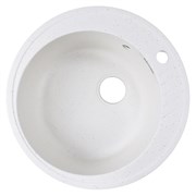 AZARIO Кухонная мойка Solo 505x505x190 искусственный мрамор, сифон в комплекте, цвет белый крап (CS00105233) CS00105233