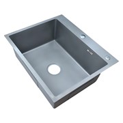 AZARIO Кухонная мойка NICOLE 600х500х220 нержавеющая сталь, в комплекте сифон, диспенсер, коландер, серая соты (AZG6050H) AZG6050H