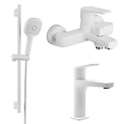 AZARIO Набор смесителей 3 в 1 для ванны TREYA, белый матовый (AZ-156805126+AZ-156845026+AZ-157820226) AZ-156805126+AZ-156845026+AZ-157820226