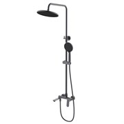AZARIO Душевая система Alanti с круглым тропическим душем, керамический картридж, шланг 150 см, графит (AZ-K2332GR) AZ-K2332GR