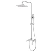 AZARIO Душевая система Conda с квадратным тропическим душем, керамический картридж, шланг 150 см, сатин (AZ-K2411BN) AZ-K2411BN