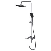 AZARIO Душевая система Conda с квадратным тропическим душем, керамический картридж, шланг 150 см, графит (AZ-K2411GR) AZ-K2411GR