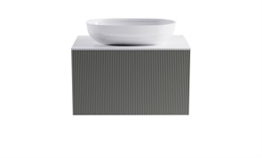 ASTRA-FORM Тумба подвесная М-40 70см 1ящ цв NCS S 3502-y мат./волна, раковина Атрия бел гл., столешница Solid бел гл. 4631177713484