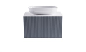 ASTRA-FORM Тумба подвесная М-40 80см 1ящ цв NCS S 3005-R80B мат./волна, раковина Атрия бел гл., столешница Solid бел гл. 4631177713569