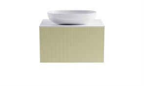 ASTRA-FORM Тумба подвесная М-40 80см 1ящ цв RAL1013 мат./волна, раковина Атрия бел гл., столешница Solid бел гл. 4631177713576