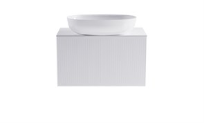 ASTRA-FORM Тумба подвесная М-40 80см 1ящ цв белый мат./волна, раковина Атрия бел гл., столешница Solid бел гл. 4631177713590