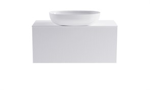 ASTRA-FORM Тумба подвесная М-40 90см 1ящ цв белый мат./волна, раковина Атрия бел гл., столешница Solid бел гл. 4631177713651