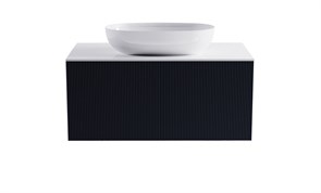 ASTRA-FORM Тумба подвесная М-40 100см 1ящ цв RAL7024  мат./волна, раковина Атрия бел гл., столешница Solid бел гл. 4631177713309