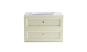 ASTRA-FORM Тумба подвесная Классик 100 с 2ящ RAL1013 мат. с раковиной Ретро бел гл. и столешницей Solid бел гл. 4631177714436