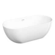 SANCOS Акриловая ванна Leaf 1700x800x580, отдельностоящая, овальная, с каркасом, со сливом-переливом, донным клапаном 