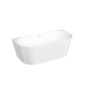 SANCOS Акриловая ванна Labo 1700x800x580, пристенная, с каркасом, со сливом-переливом, донным клапаном