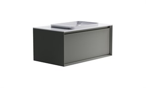 ASTRA-FORM Тумба подвесная Фрейм  100 с 1ящ NCS S 3502-y мат.  с раковиной Антарес бел гл. и столешницей Solid бел гл. 4631177713941