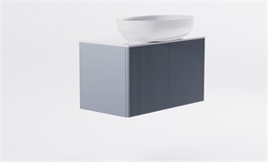 ASTRA-FORM Тумба подвесная М-40 Slim 70см 1ящ NCS S 3005-R80B мат./волна, раковина Атрия бел гл., столешница Solid бел гл. 4631177714474