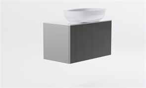 ASTRA-FORM Тумба подвесная М-40 Slim 80см 1ящ NCS S 3502-Y мат./волна, раковина Атрия бел гл., столешница Solid бел гл 4631177714542