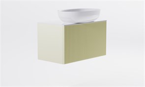 ASTRA-FORM Тумба подвесная М-40 Slim 80см 1ящ RAL1013 мат./волна, раковина Атрия бел гл., столешница Solid бел гл 4631177714559