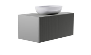 ASTRA-FORM Тумба подвесная М-40 100см 1ящ NCS S 3502-y мат./волна, раковина Атрия бел гл, столешница Solid в цвете 4631177714887