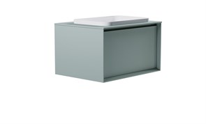 ASTRA-FORM Тумба подвесная Фрейм 80см 1ящ NCS S 3005-b80g мат., раковина Антарес бел гл, столешница Solid в цвете 4631177715242