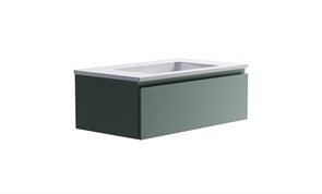 ASTRA-FORM Нижний шкаф Альфа 90 с 1 ящиком зеленый (NCS S 3005-B80G матовый) +  Раковина 