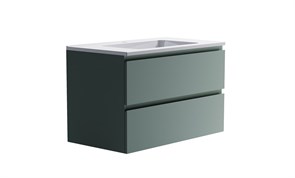 ASTRA-FORM Нижний шкаф Альфа 90 с 2 ящиками зеленый (NCS S 3005-B80G матовый) +  Раковина 