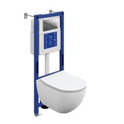 CERSANIT Комплект BRASKO SMART DPL EO slim инсталляция AQUA 40 SMART M кнопка TWINS пластик хром глянцевый LP А69318