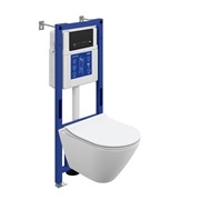 CERSANIT Комплект CITY SMART DPL EO slim инсталляция AQUA 40 SMART M кнопка ESTETICA пластик черный матовый с рамкой хром LP А69324