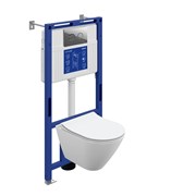 CERSANIT Комплект CITY SMART DPL EO slim инсталляция AQUA 50 PRIME P кнопка ACCENTO CIRCLE пластик хром глянцевый LP A69325