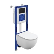 CERSANIT Комплект BRASKO SMART DPL EO slim инсталляция AQUA 40 SMART M кнопка TWINS пластик черный матовый LP A69333