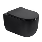 ABBER Унитаз Bequem AC1104TMB подвесной черный матовый, безободковый, смыв торнадо AC1104TMB
