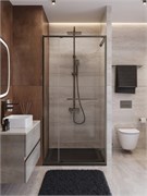 CEZARES Lux Душевая дверь в нишу раздвижная ширина 110 см, цвет профиль - оружейная сталь / стекло - прозрачное LUX-B-FS-11-110-C-GM